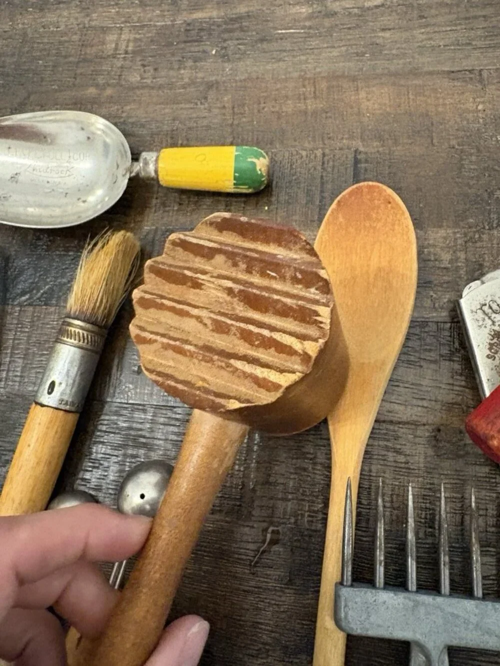 Mixed Lot Kitchen Tools & Utensils Woods Metals Rustic